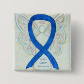 Colon Cancer Engel Awareness Ribbon Custom Art But Button (Vorderseite)