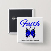 Colon Cancer Faith Butterfly Button (Vorne & Hinten)