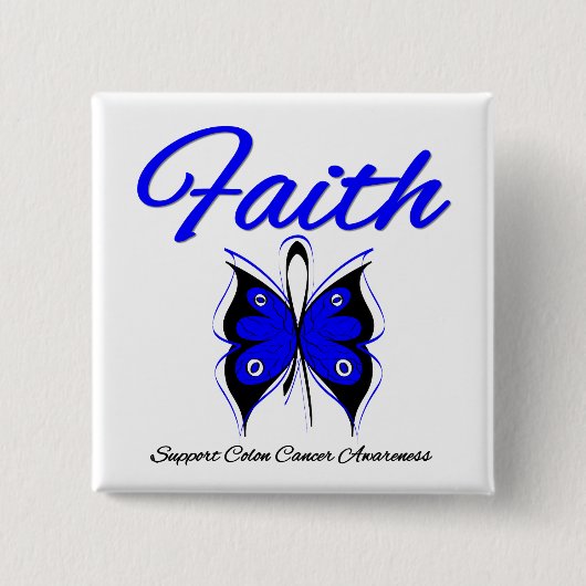 Colon Cancer Faith Butterfly Button (Vorderseite)
