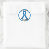 Colon Cancer Fighter Ribbon White Round Aufkleber (Tasche)