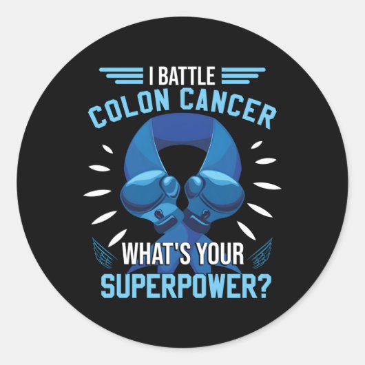 Colon Cancer Fighter Runder Aufkleber (Vorderseite)