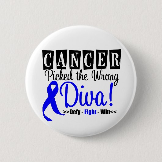 Colon Cancer hat die falsche Diva v2 Button (Vorderseite)