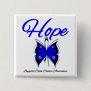 Colon Cancer Hope Butterfly Button