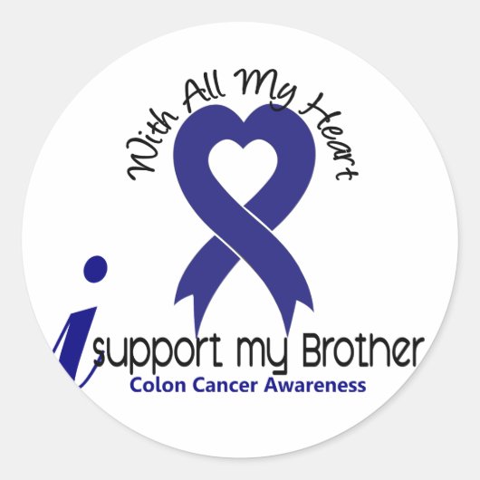 Colon Cancer I support My Brother Runder Aufkleber (Vorderseite)