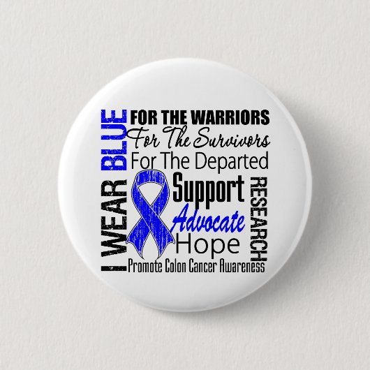Colon Cancer I Traar Blue Ribbon TRIBUTE Button (Vorderseite)