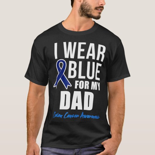 Colon Cancer I Wear Blue for My Vater's Women Men T-Shirt (Vorderseite)