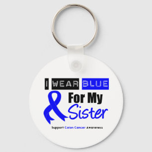 Colon Cancer I wear Blue Ribbon for my Sister Schlüsselanhänger