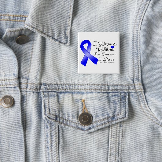 Colon Cancer Ribbon Jemand I Liebe Button (Beispiel)