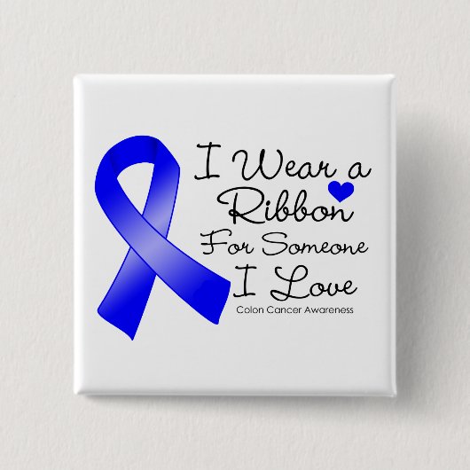 Colon Cancer Ribbon Jemand I Liebe Button (Vorderseite)