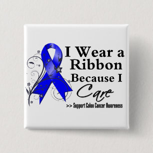 Colon Cancer Ribbon, weil ich pflege Button
