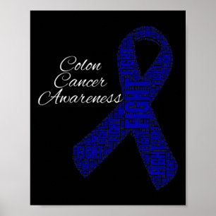 Colon Cancer Shirts Colon Cancer Awareness Ribbon Poster