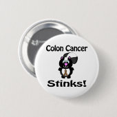 Colon Cancer stinkt Skunk Awareness Design Button (Vorne & Hinten)