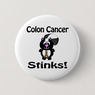Colon Cancer stinkt Skunk Awareness Design Button