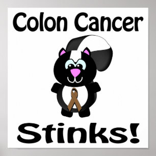 Colon Cancer stinkt Skunk Awareness Design Poster