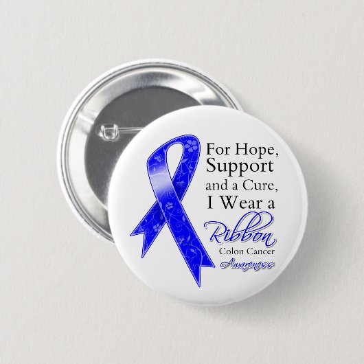 Colon Cancer Support Hope Awareness Button (Vorne & Hinten)