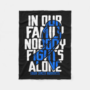 Colon Cancer Support T-Shirt Family Blue Colon Can Fleecedecke