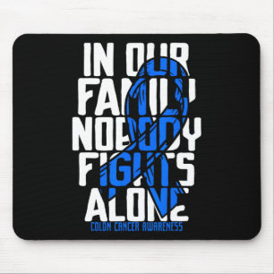 Colon Cancer Support T-Shirt Family Blue Colon Can Mousepad
