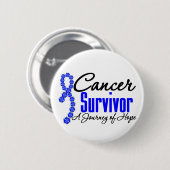 Colon Cancer Survivor Awareness Journey Ribbon Button (Vorne & Hinten)