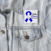 Colon Cancer Survivor Blume Ribbon Button (Beispiel)