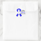 Colon Cancer Survivor Blume Ribbon Runder Aufkleber (Tasche)