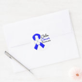Colon Cancer Survivor Blume Ribbon Runder Aufkleber (Umschlag)