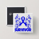 Colon Cancer Survivor Butterfly Button (Vorne & Hinten)