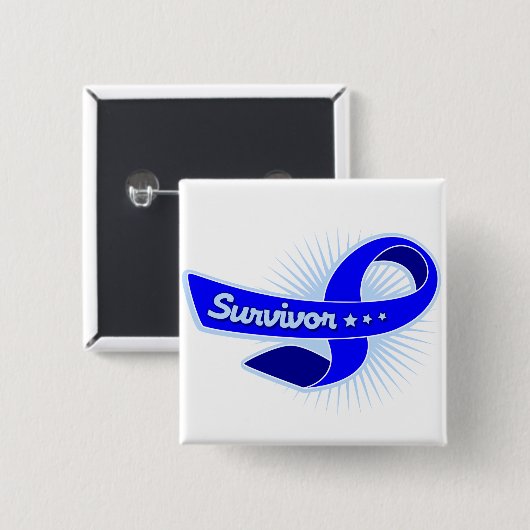 Colon Cancer Survivor Ribbon Button (Vorne & Hinten)