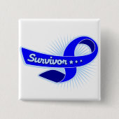 Colon Cancer Survivor Ribbon Button (Vorderseite)