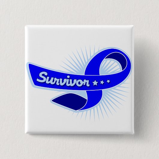 Colon Cancer Survivor Ribbon Button (Vorderseite)