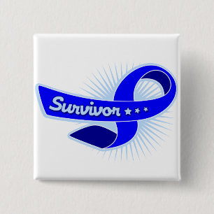 Colon Cancer Survivor Ribbon Button