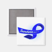 Colon Cancer Survivor Ribbon Magnet (Vorderseite/Rückseite)