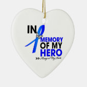 Colon Cancer Tribut in Erinnerung an meinen Helden Keramik Ornament (Rechts)