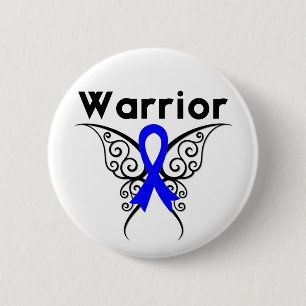 Colon Cancer Warrior Butterfly Button