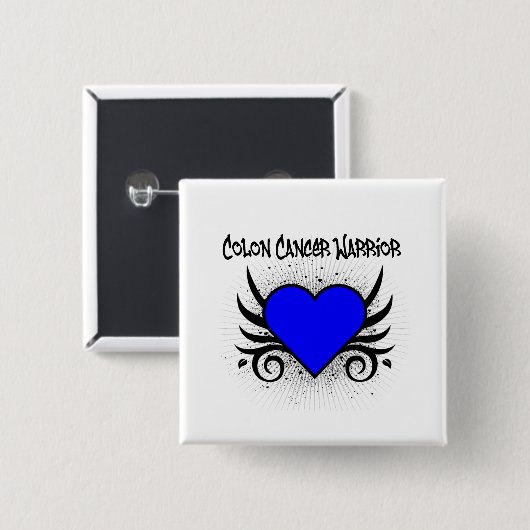 Colon Cancer Warrior Herz Button (Vorne & Hinten)