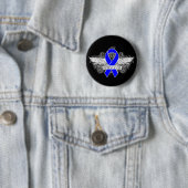 Colon Cancer Winged SURVIVOR Ribbon Button (Beispiel)