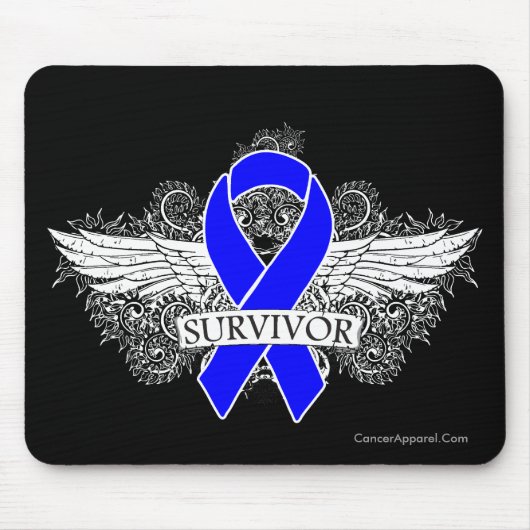 Colon Cancer Winged SURVIVOR Ribbon Mousepad (Vorne)