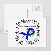 Colon Cancer zu Ehren meines Helden Postkarte (Vorne/Hinten)