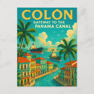 „COLÓN — TOR ZUM PANAMAKANAL POSTKARTE