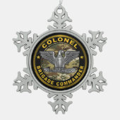 Colonel COL Brigade Commander Schneeflocken Zinn-Ornament (Vorderseite)