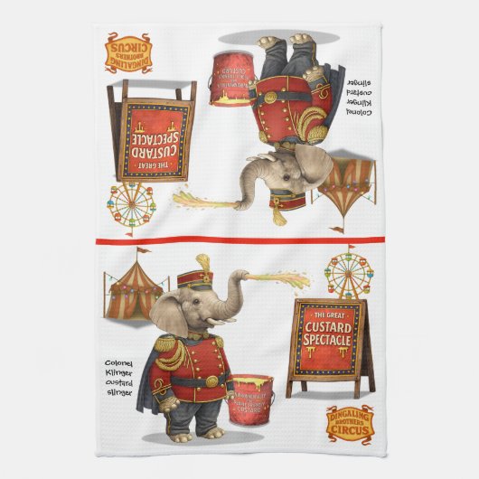 Colonel Klinger, custard slinger Geschirrtuch (Vertikal)