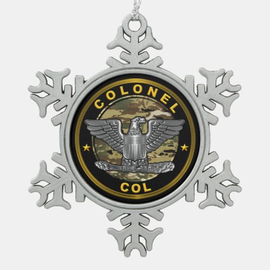 Colonel schneeflocken Zinn-Ornament (Vorderseite)