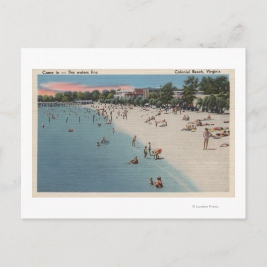 Colonial Beach, VA - Sonnenbaden & Schwimmen Postkarte (Vorderseite)