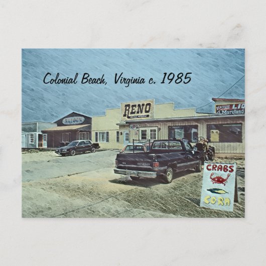 Colonial Beach, Virginia ca. 1985 Postkarte (Vorderseite)
