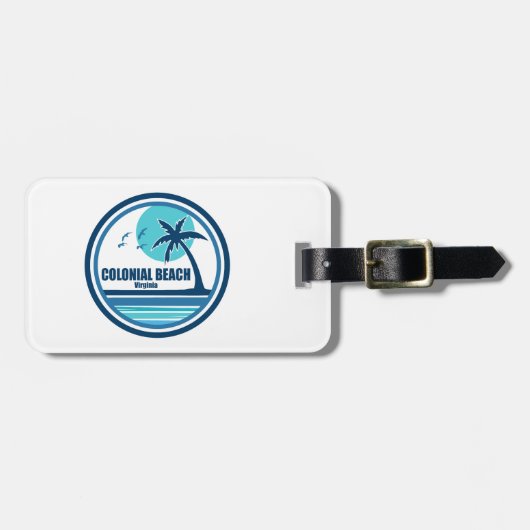 Colonial Beach Virginia Palm Tree Birds Gepäckanhänger (Vorderseite horizontal)