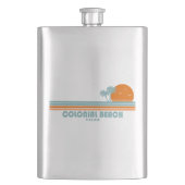 Colonial Beach Virginia Sun Palm Trees Flachmann (Vorderseite)