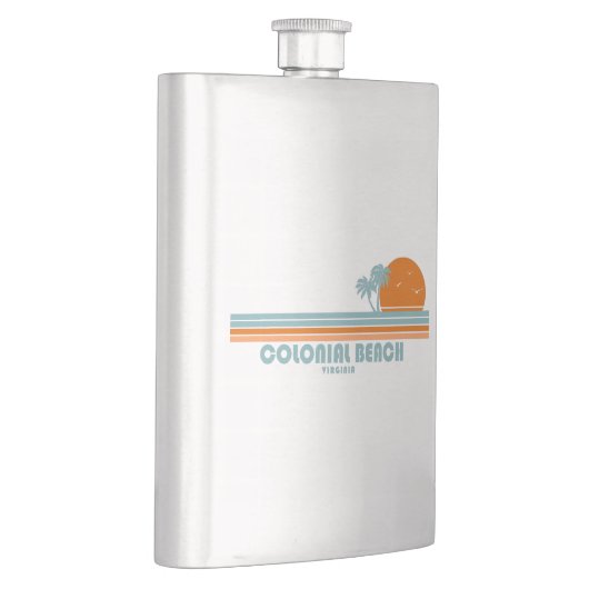 Colonial Beach Virginia Sun Palm Trees Flachmann (Rechts)