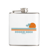 Colonial Beach Virginia Sun Palm Trees Flachmann (Vorderseite)