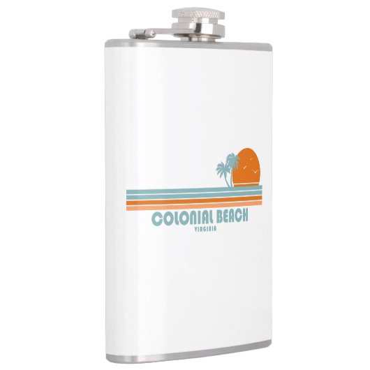 Colonial Beach Virginia Sun Palm Trees Flachmann (Rechts)