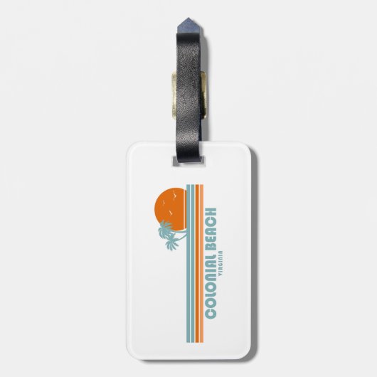 Colonial Beach Virginia Sun Palm Trees Gepäckanhänger (Rückseite vertikal)