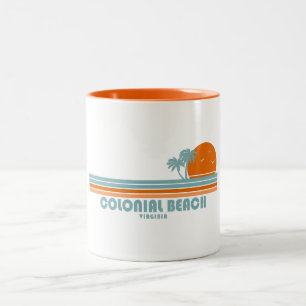 Colonial Beach Virginia Sun Palm Trees Zweifarbige Tasse